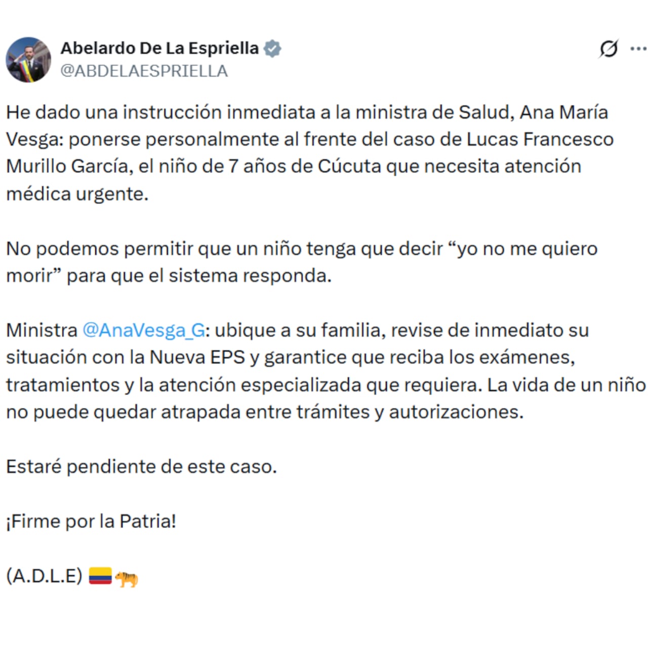Esto dijo el presidente de la República sobre el caso de Lucas.