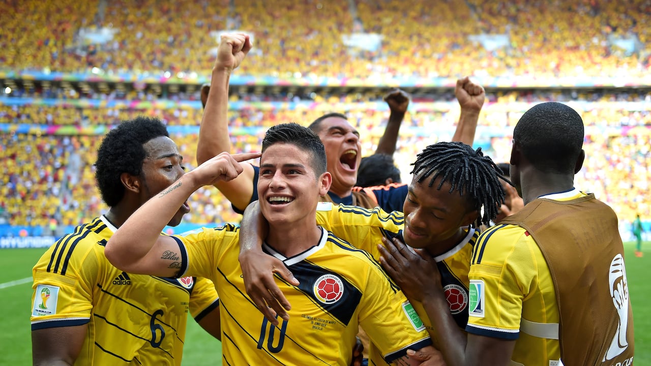 James Rodríguez en lo que fue su mejor participación con la Selección Colombia