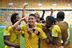 James Rodríguez en lo que fue su mejor participación con la Selección Colombia