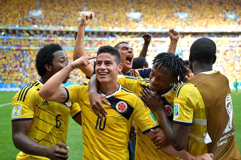 James Rodríguez en lo que fue su mejor participación con la Selección Colombia