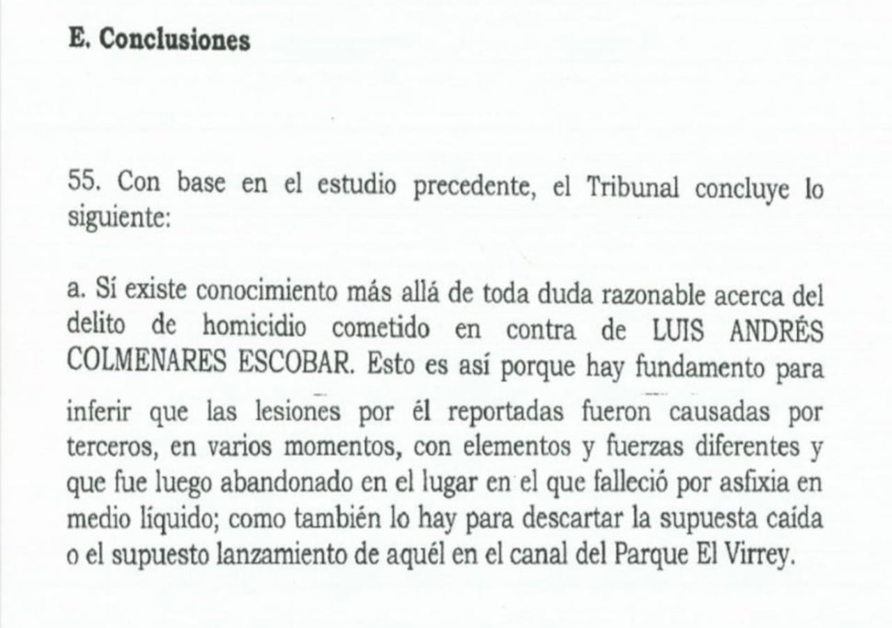 Padre de Luis Andrés Colmenares se pronuncia ante la decisión de la Corte Suprema.