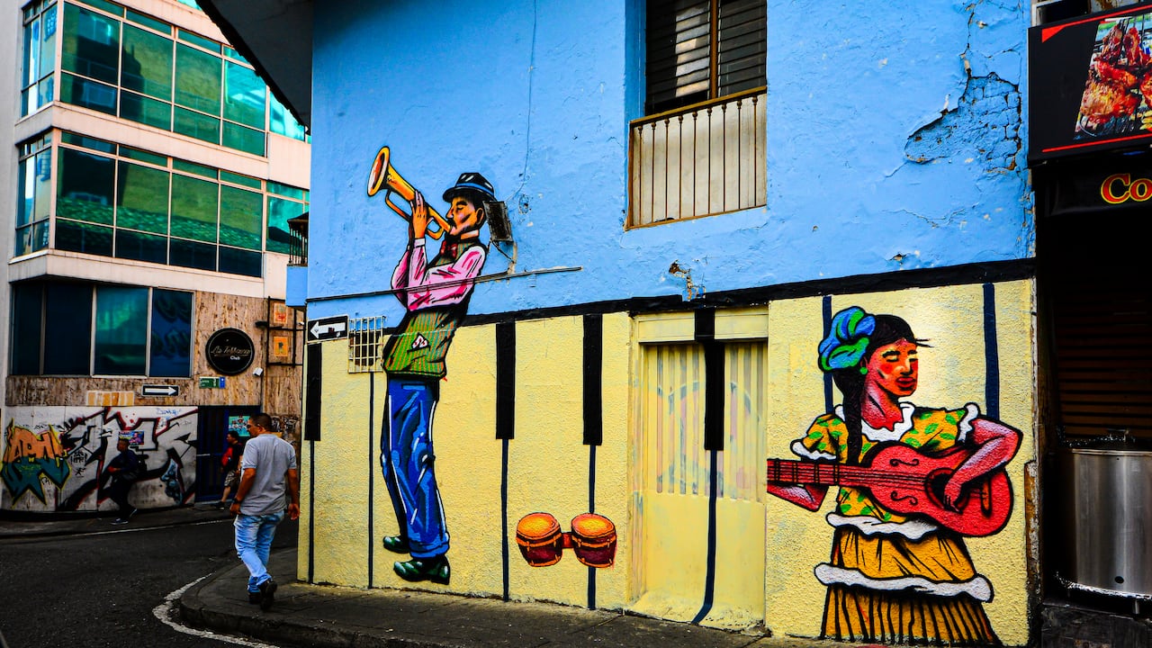 Estos son algunos de los murales que embellecen a Cali capital del valle del Cauca. Ubicación, calle 9 con carrera 3 Calle de la Salsa, Centro de Cali.