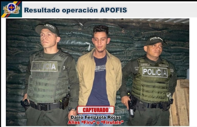 Dairo Ferizzola Rojas, alias ‘Firu’ o ‘Firulais’, fue capturado en Ocaña, Norte de Santander, según confirmó el presidente Abelardo de la Espriella.