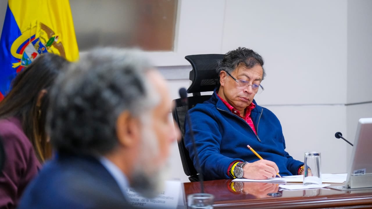 Consejo de seguridad en el Palacio de Nariño en la noche del lunes 27 de abril.