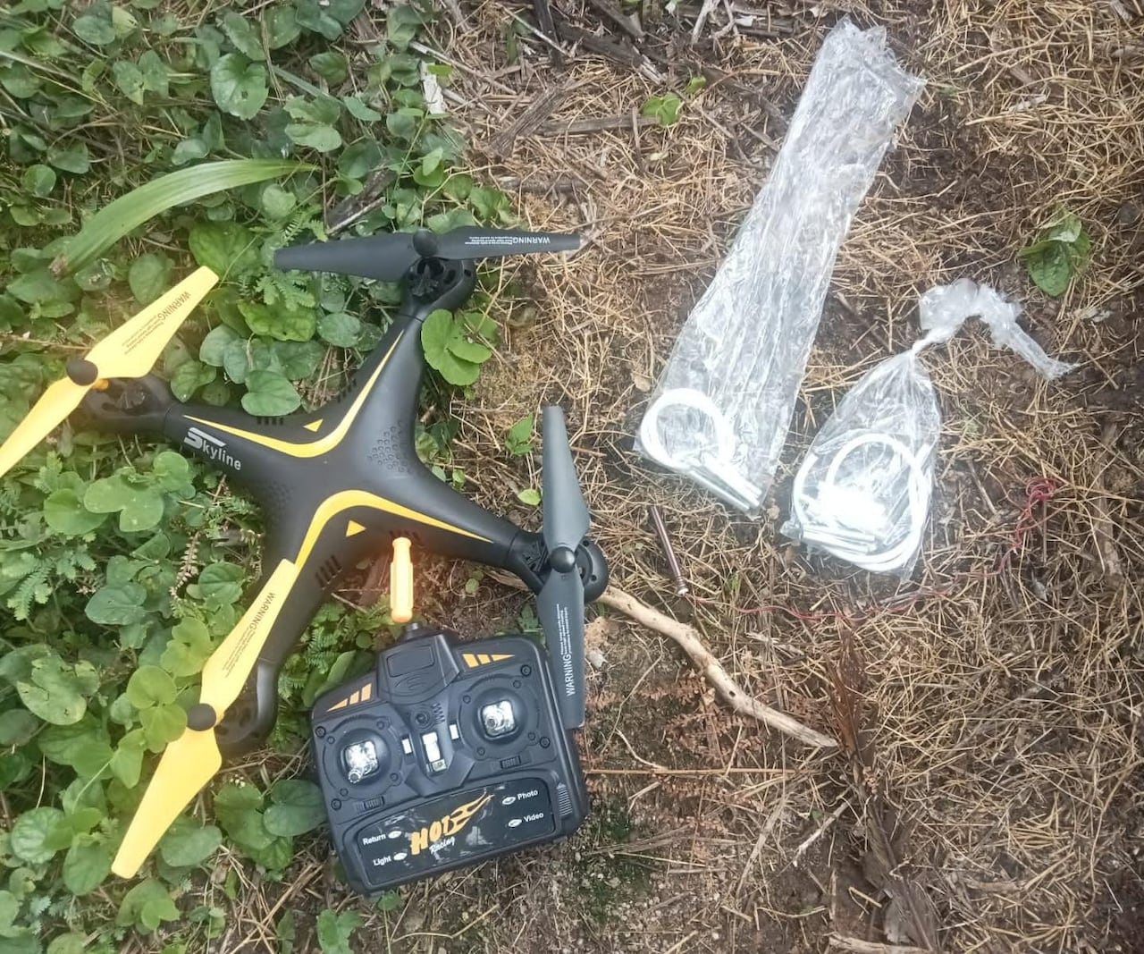 Dron artesanal para atacar a la fuerza pública en Nariño.