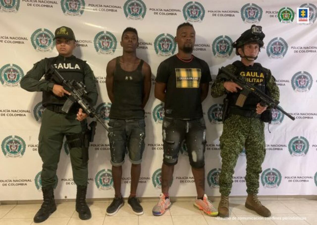 Los dos capturados por el secuestro del menor fueron dejados a disposición de un juez, quien dictó su sentencia. Foto: Fiscalía General de la Nación