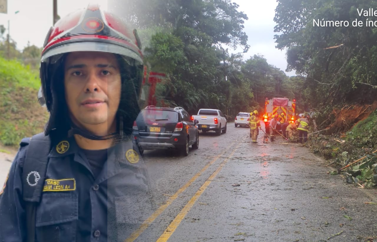 El Cabo William León, Comandante de Incidente y jefe de turno de Bomberos Cali.