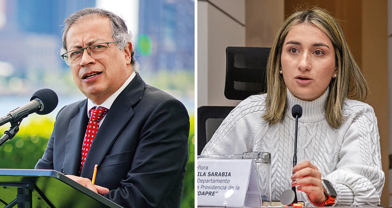El presidente Gustavo Petro y la directora del Dapre, Laura Sarabia.