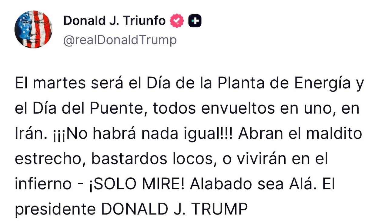 Mensaje publicado por el presidente Donald Trump.