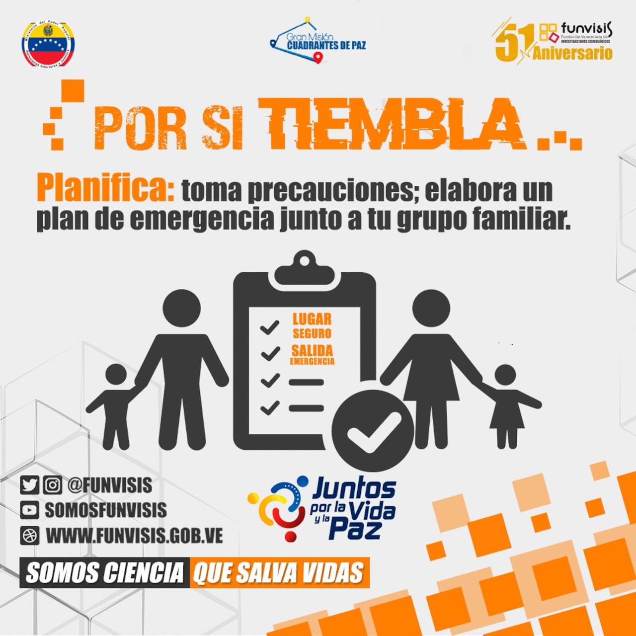 Se pide a las familias tener un punto de encuentro y kits de emergencia a la mano.