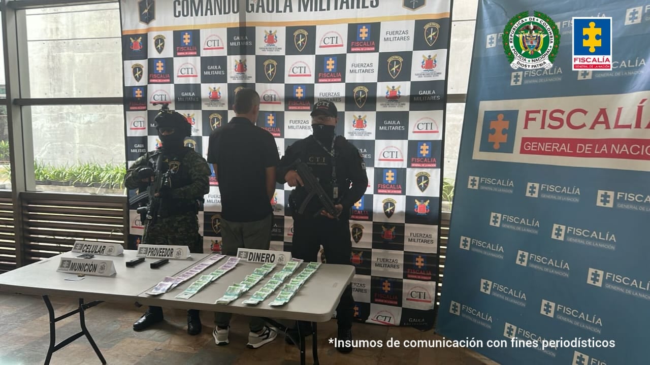 Alias El Flaco o Choroto de las disidencias de las Farc, capturado por la Fiscalía.