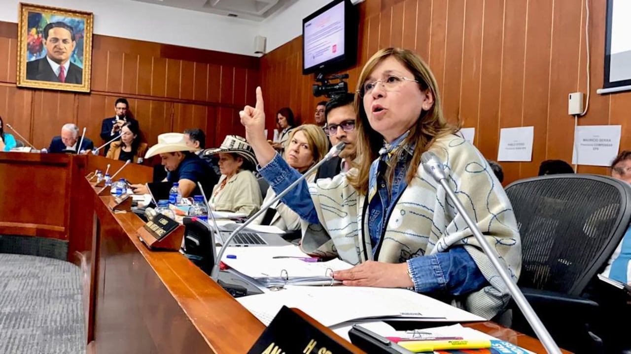 La congresista en un espacio de trabajo legislativo.