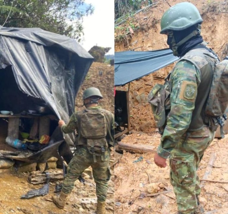 Un campamento de minería ilegal fue inhabilitado en el sector Mina Olivo, en la provincia de Imbabura