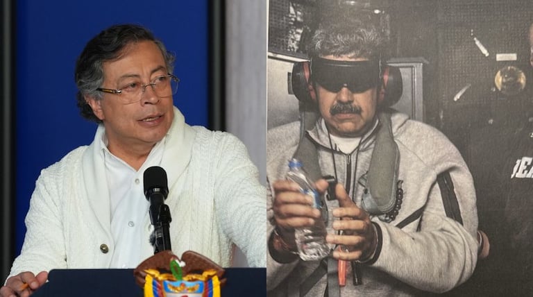 Gustavo Petro, presidente de Colombia; Nicolás Maduro, capturado por Estados Unidos.