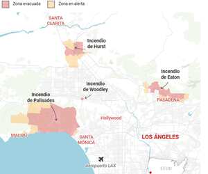 Mapa de incendios en los angeles