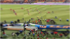 Algunos hinchas invadieron el terreno de juego.