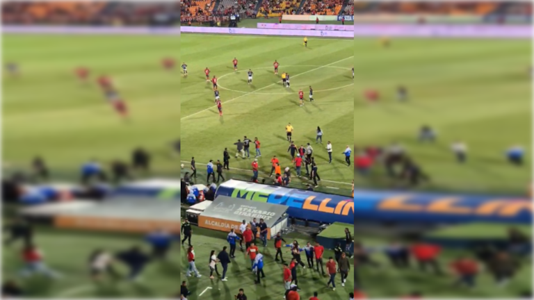 Algunos hinchas invadieron el terreno de juego.