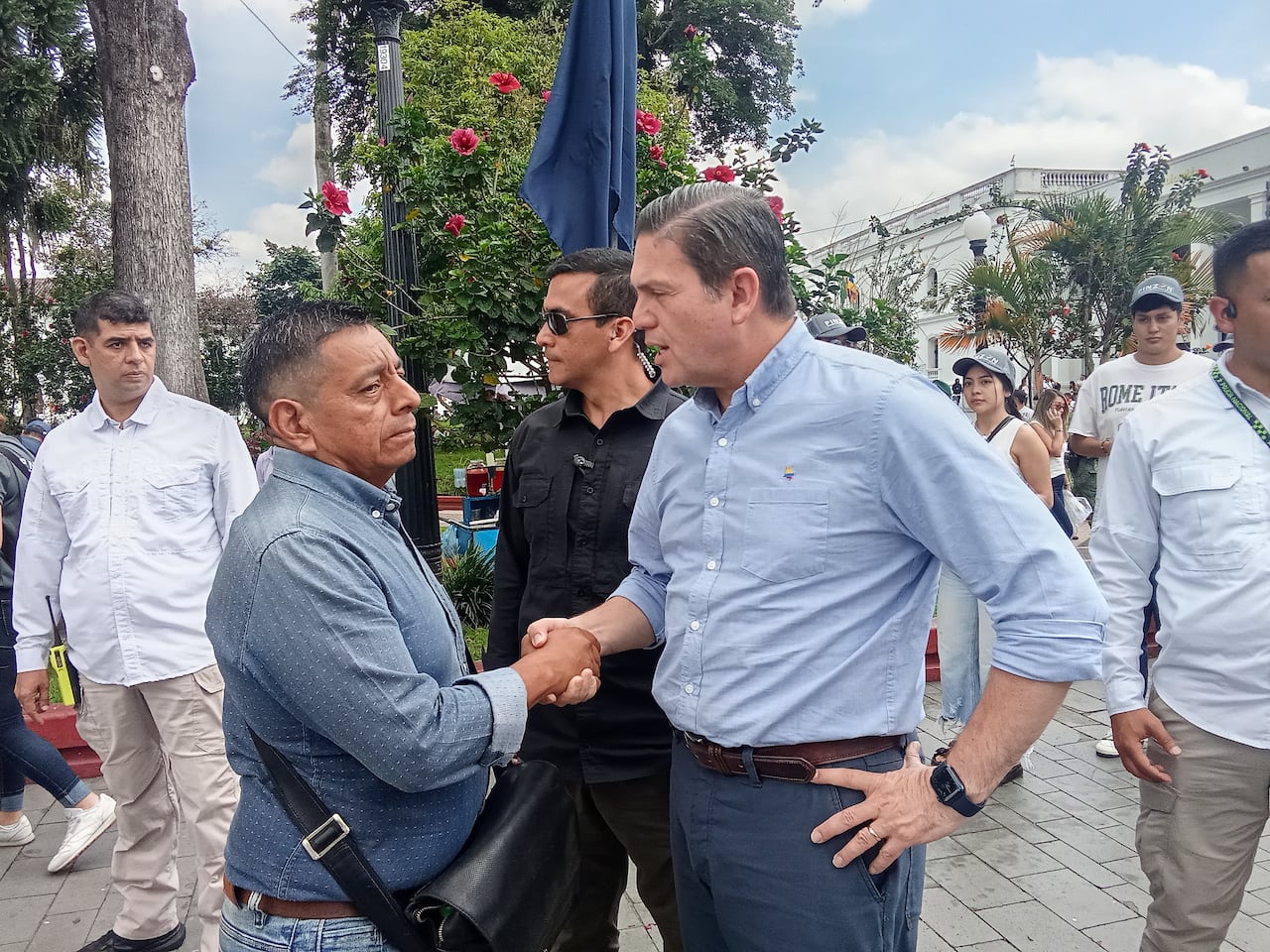 Juan Carlos Piinzón en Popayán, durante la pasada campaña electoral, previo al 8 de marzo.