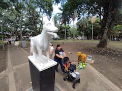Cali: Durante el fin de semana se llevó a cabo en el Parque del Perro la iniciativa " La novia de Teddy y sus amigos" una exposición de 15 figuras caninas de diferentes artistas nacionales, organizada por los comerciantes del sector y diferentes autoridades. foto José L Guzmán. El País