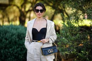 BONIFACIO, FRANCE - MAY 12: Katie Giorgadze attends the Etam Cruise 2022 Collection at Domaine de Murtoli on May 12, 2022 in Corsica,France. (Photo by Edward Berthelot/Getty Images)