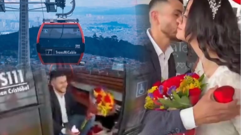 Trabajó en la construcción del TransMiCable de Bogotá y regresó para pedirle matrimonio a su novia