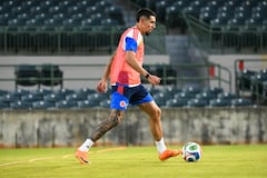 Daniel Muñoz durante el primer entrenamiento de la Selección Colombia en Orlando.