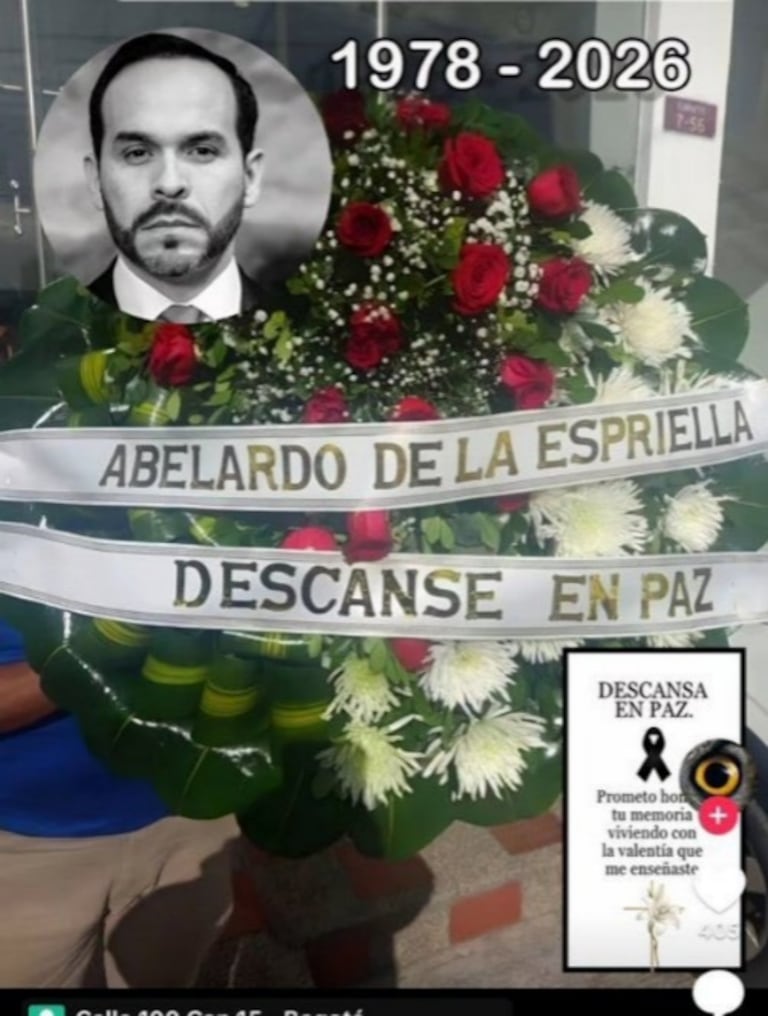 Enviaron amenaza con imagen de corona fúnebre a Abelardo de la Espriella.