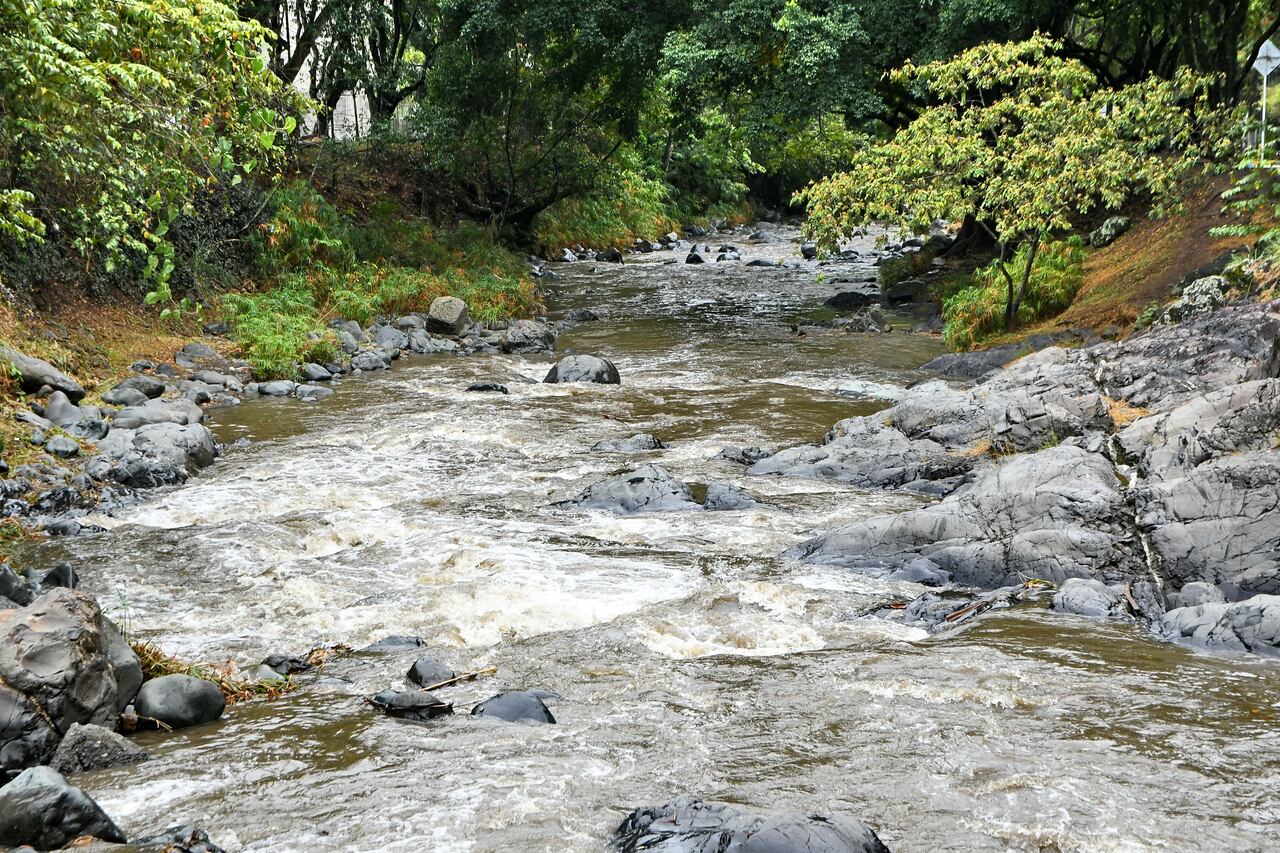 Así amanece hoy el Río Cali tras las lluvias que han caído en las últimas horas. Fotos Wirman Rios, Sep 28 de 2024, EL PAIS