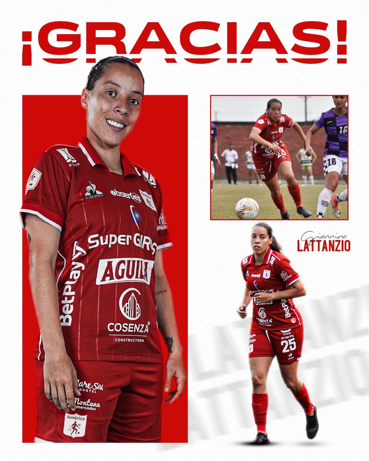 América de Cali Femenino confirmó la salida de Giannina Lattanzio