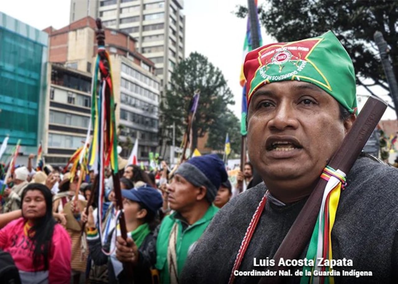 Alfredo Acosta ha participado en varias movilizaciones de la minga indígena a nivel nacional.