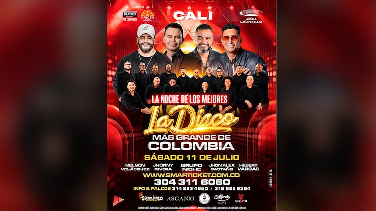 La Disco Más Grande de Colombia promete convertirse en una noche histórica para la música en vivo y en una celebración inolvidable para todos los amantes de la fiesta y el espectáculo.