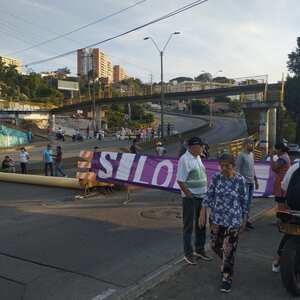 Protesta en la Avenida Circunvalar, sur de Cali. Lunes 16 de septiembre de 2024.