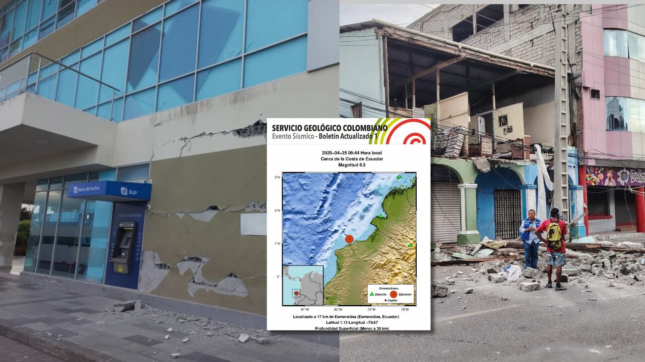 Fuerte sismo de magnitud 6.3 sacudió la costa de Ecuador y fue sentido en Colombia