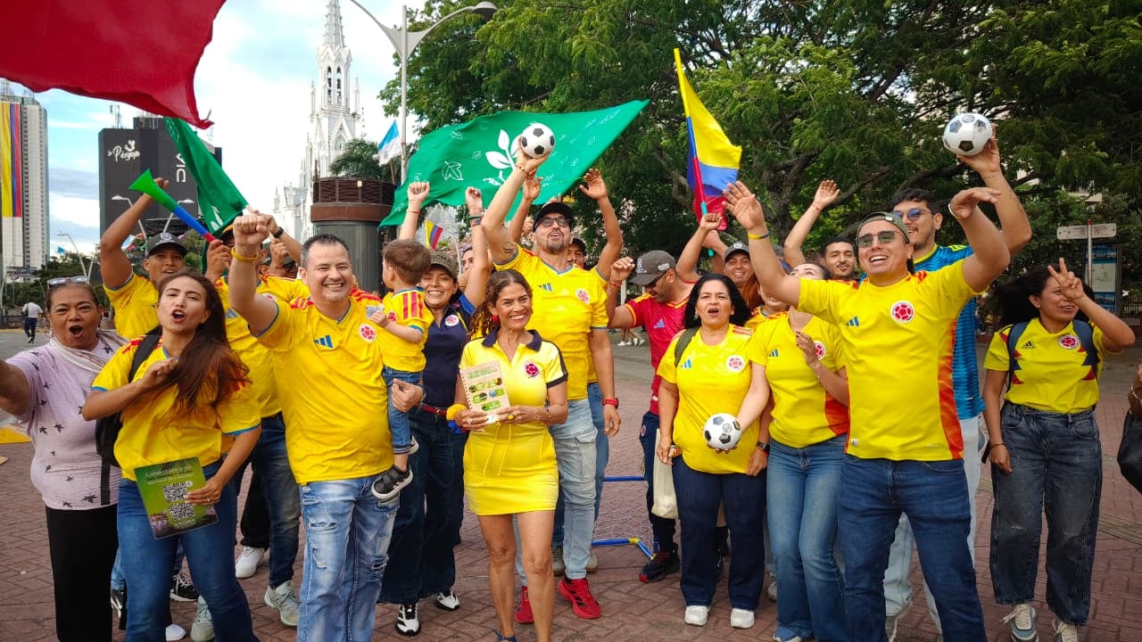 Aficionados de la Selección Colombia en Cali previo a partido contra el Congo.