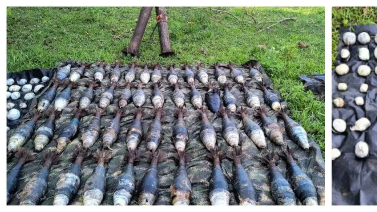 El arsenal era 51 artefactos explosivos improvisados tipo granada, de 120 milímetros, y otros 51 artefactos explosivos tipo balón.