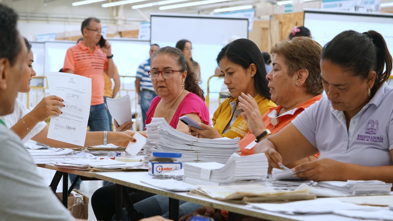 La Registraduría realiza el preconteo de las elecciones regionales 2023, de Cali y Valle del Cauca.