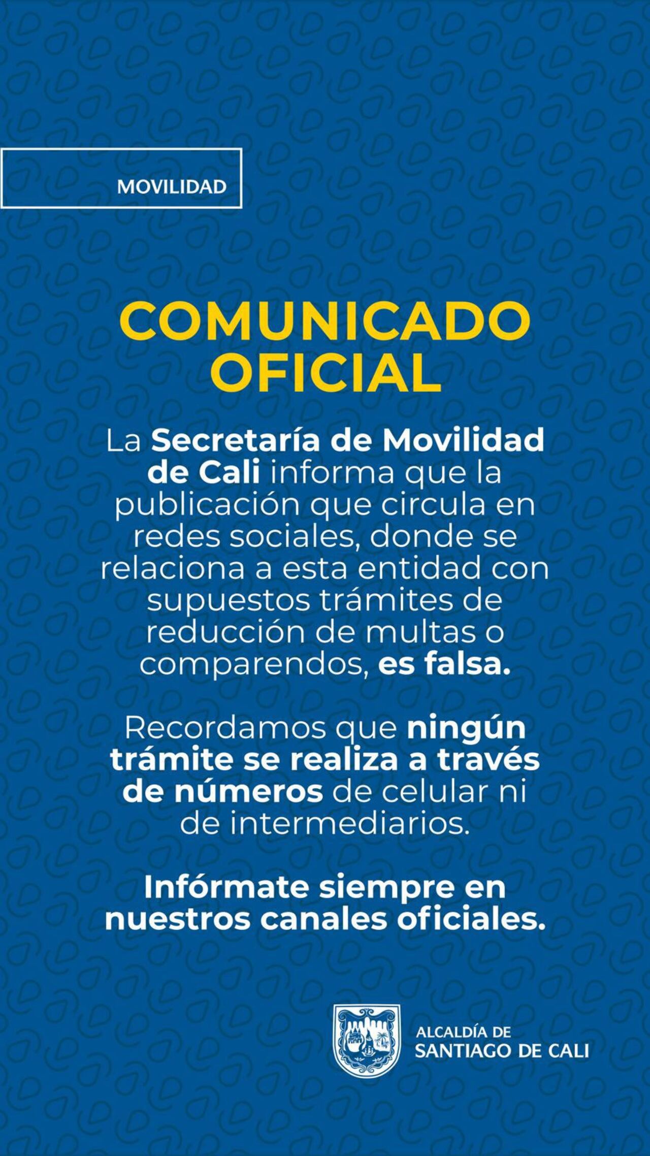 Desde Movilidad hicieron un llamado a la ciudadanía a no caer en este tipo de estafas.