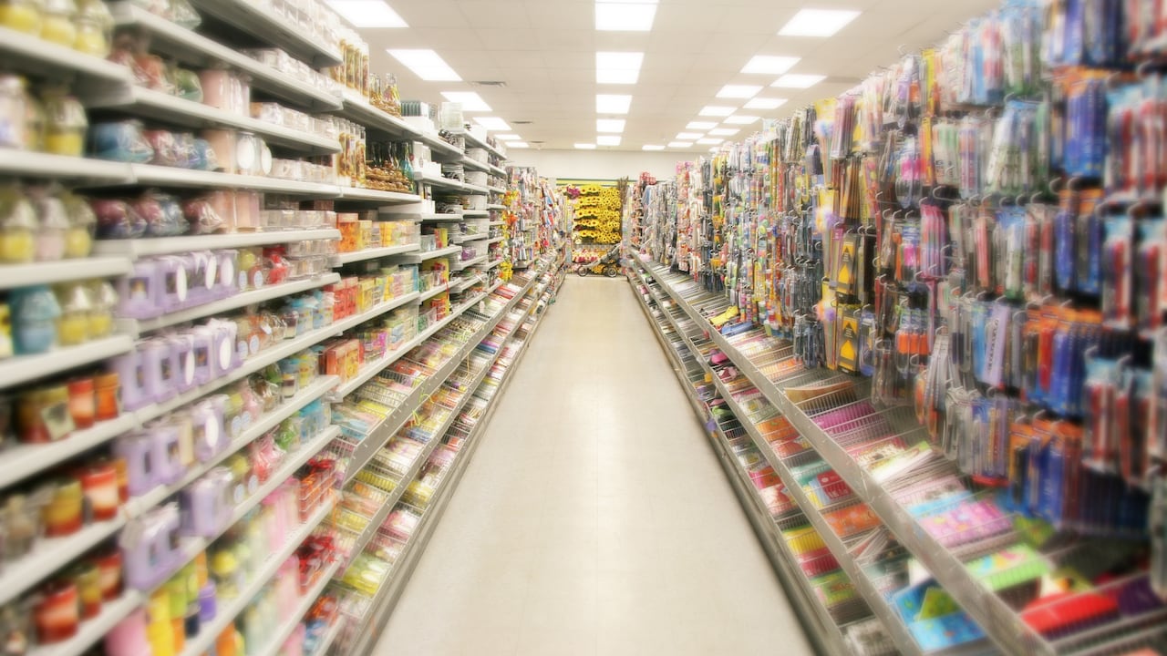 Miles and Miles of shelves of no-name stationary products, candles, flowers.....