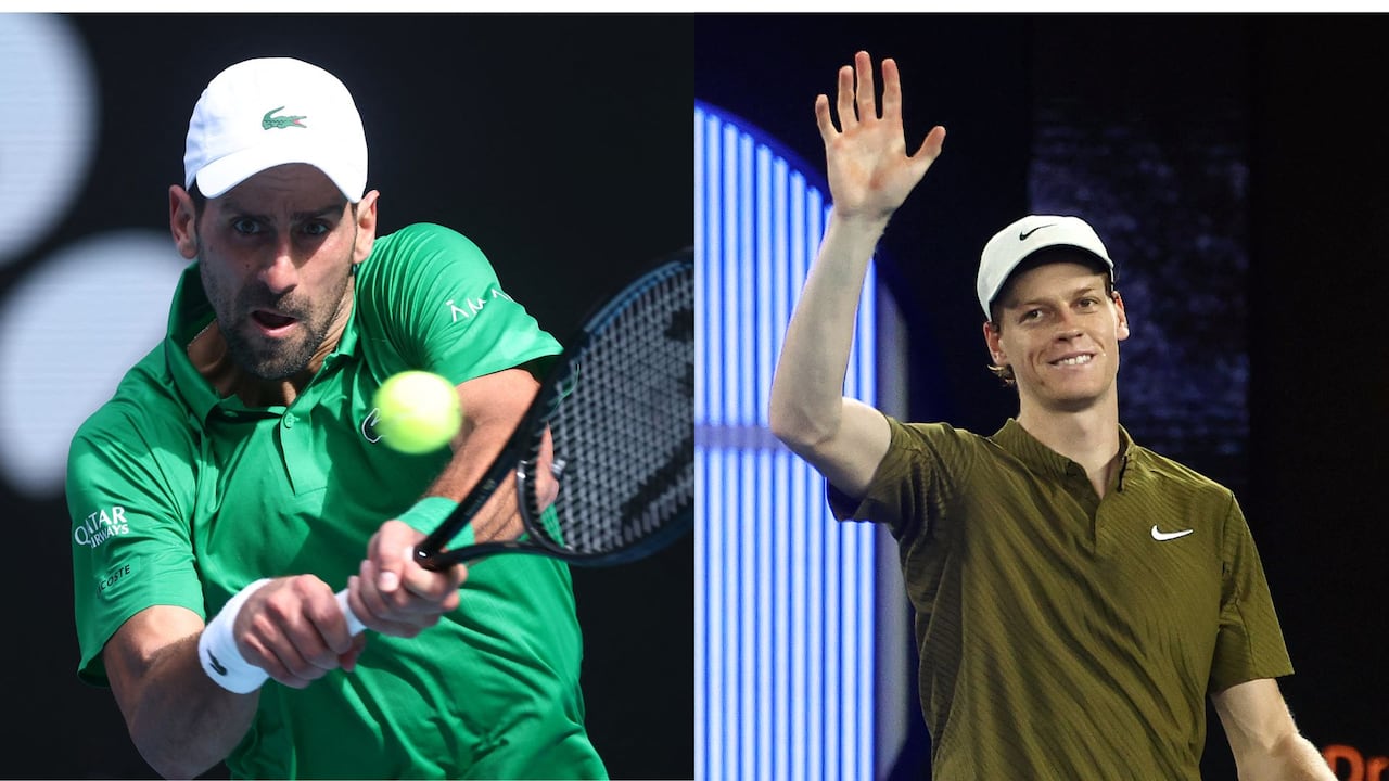 Novak Djokovic (izq.) y Jannik Sinner se enfrentarán en las semifinales del Abierto de Australia 2026.