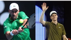 Novak Djokovic (izq.) y Jannik Sinner se enfrentarán en las semifinales del Abierto de Australia 2026.