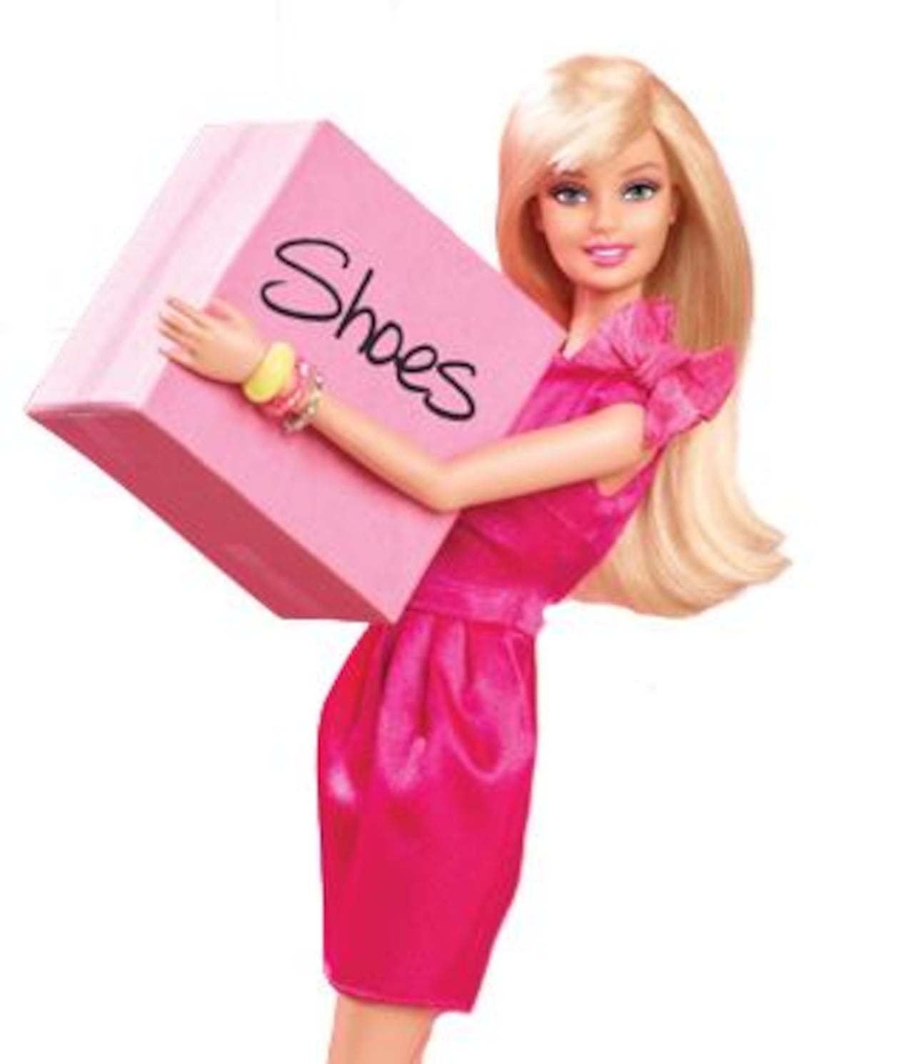 El camión rosa ya se está desplazando con todo el mobiliario de Barbie.