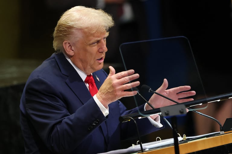 El presidente estadounidense Donald Trump pronuncia un discurso ante la Asamblea General de las Naciones Unidas.
