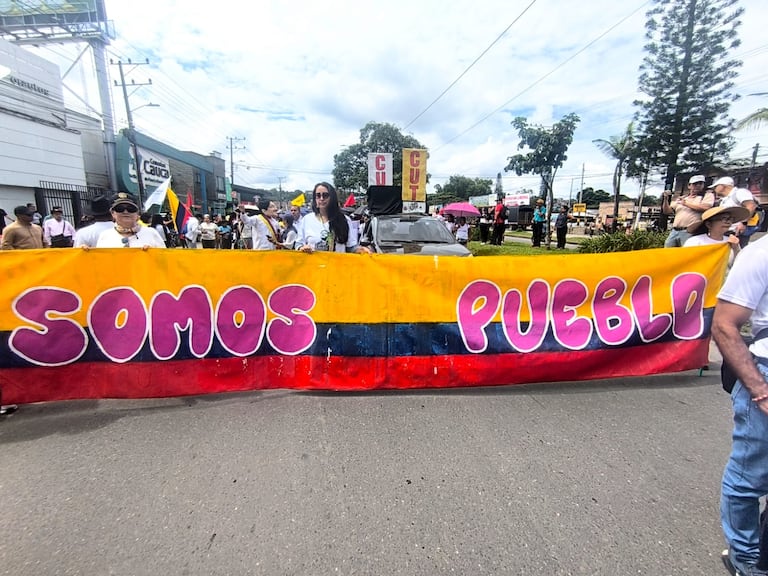 Movilización en Popayán, Cauca, en apoyo al alza del salario mínimo.