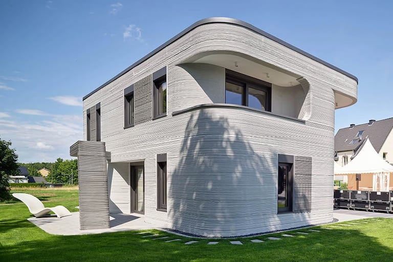 estructuras de cemento construidas con impresoras 3D