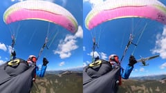 Una cámara instalada en el equipo de la mujer captó el momento exacto del impacto.