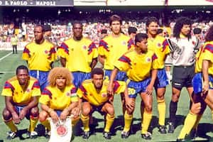 Así lució Colombia su indumentaria en el Mundial de Italia 90.