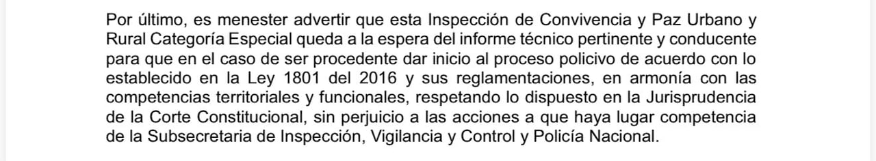Esto concluye la respuesta al derecho de petición que presentó un ciudadano a la Secretaría de Seguridad y Justicia.