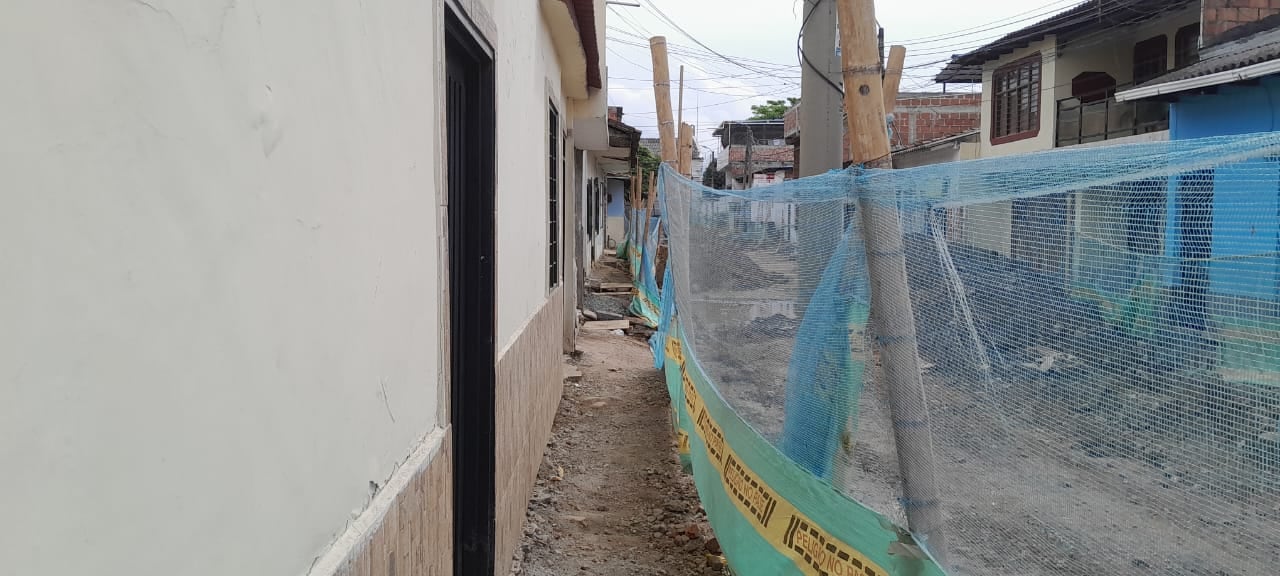 Cuadra afectada por obra en Yumbo