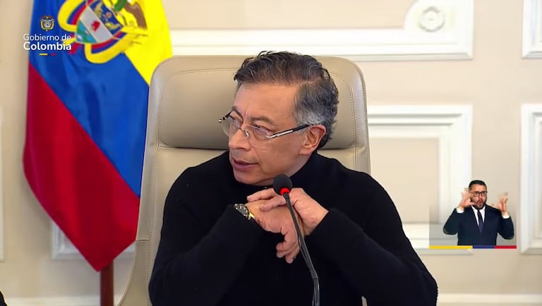 Presidente Gustavo Petro en el consejo de ministros del 19 de enero.