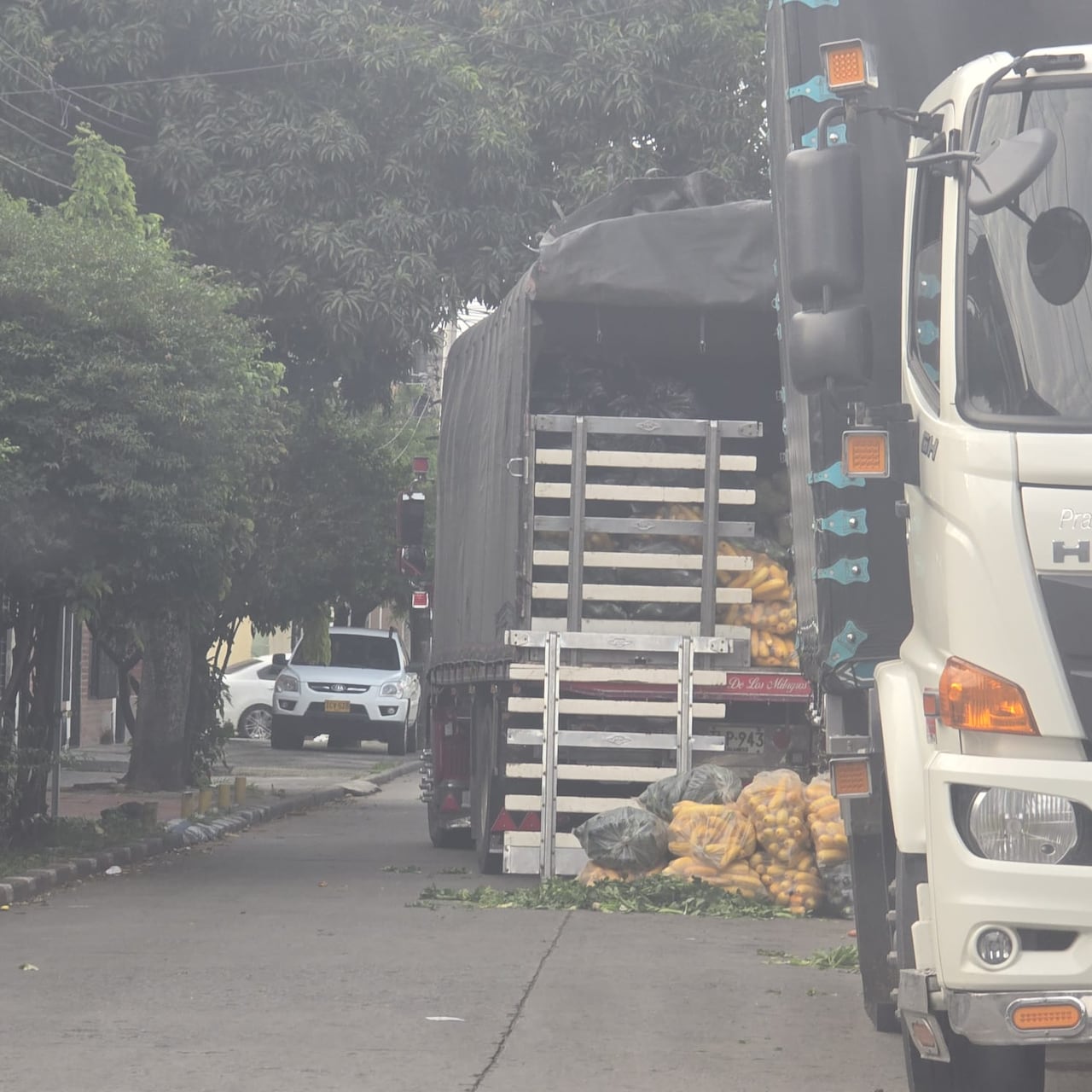 Residentes aseguran que los camiones permanecen estacionados durante largos periodos, bloqueando la circulación.